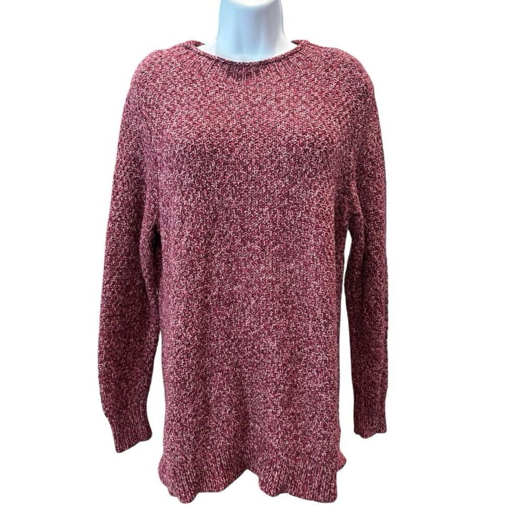 LOFT‎ Burgundy Marled Textured Sweater | Women’s Size L